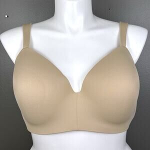 Cacique Lightly Lined T-Shirt No Wire Bra Size 46C Beige Tan Lane Bryant